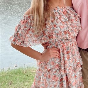 Floral off shoulder dress